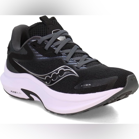 Saucony Women's Axon 2 Running Shoes in Black/White - Picture 2 of 11